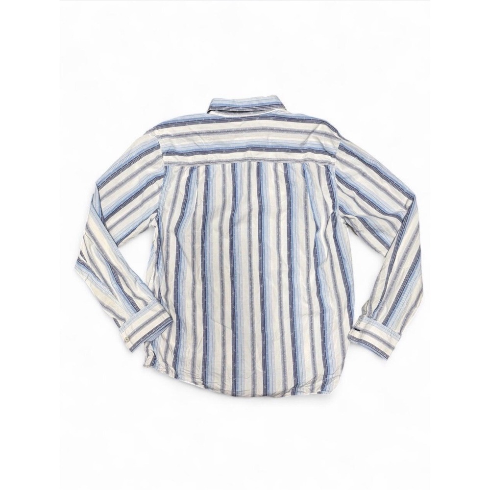 Tommy Bahama Jeans Men's L Blue/White Striped Button-Down Long Sleeve Cotton - Picture 2 of 4